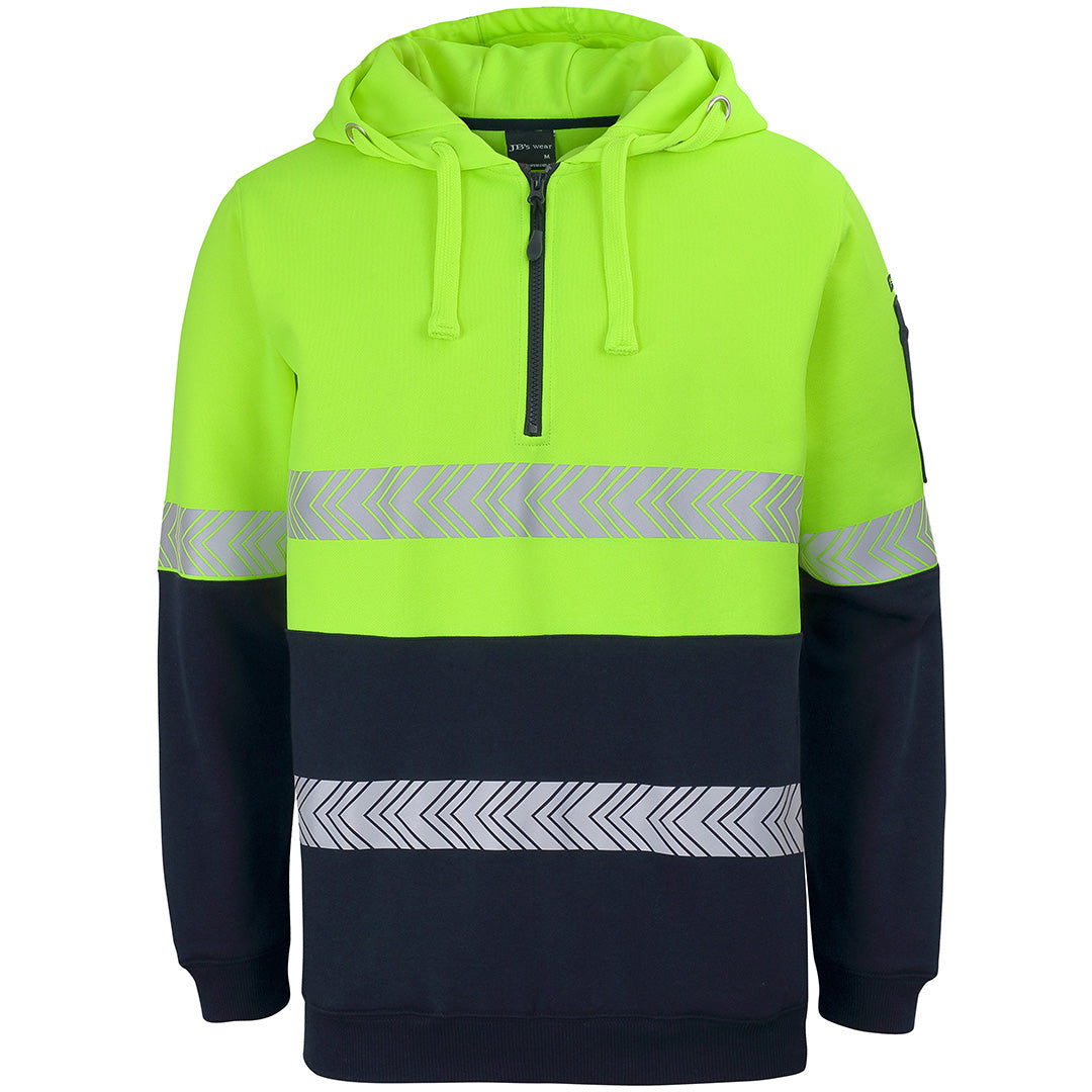 Jbs Wear The Segmented Tape Hoodie | Day Night | 1/4 Zip Lime/Navy Work Safety Protective Gear