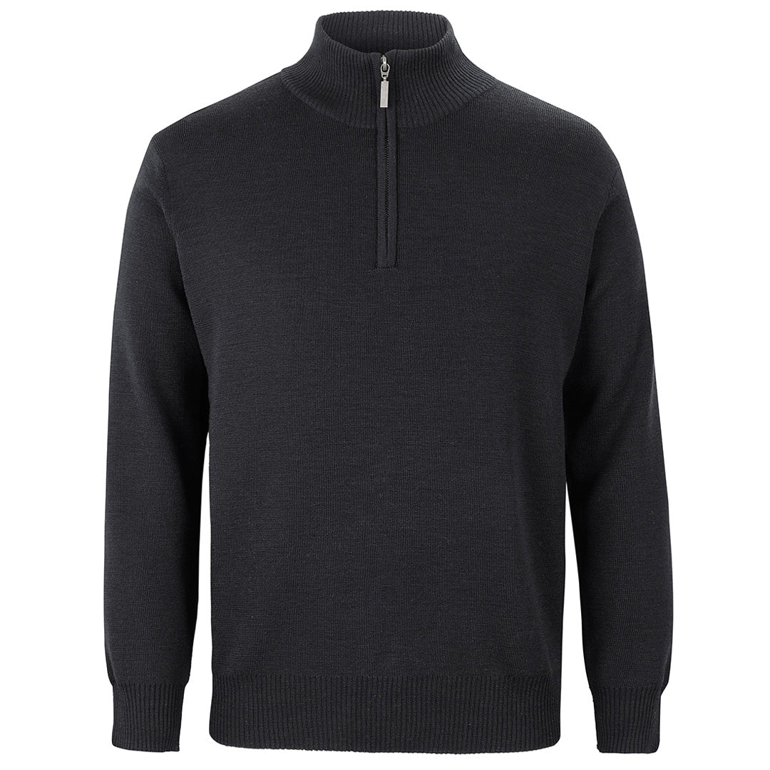 Jbs Wear The Corporate 1/2 Zip Woolmix Jumper | Mens Black Outerwear