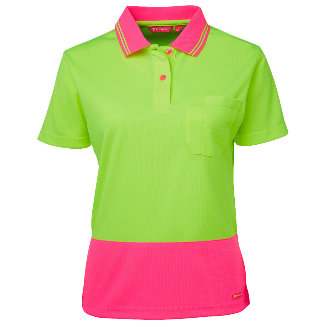 Jbs Wear The Hi Vis Comfort Polo | Ladies | Short Sleeve Lime/Pink Shirts & Tops