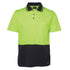 Jbs Wear The Non Cuff Cotton Back Hi Vis Polo | Short Sleeve | Adults Lime/Navy Work Safety Protective Gear