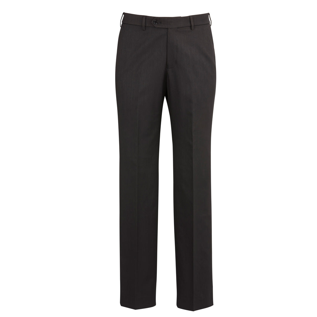 Biz Corporates The Cool Stretch Flat Front Pant | Mens Charcoal Pants