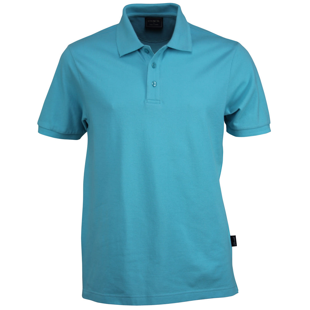 Stencil The Traverse Polo | Mens | Short Sleeve Aqua Shirts & Tops