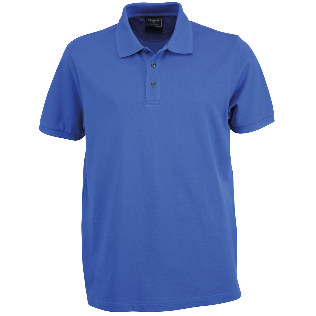 Stencil The Traverse Polo | Mens | Short Sleeve Mid Blue Shirts & Tops