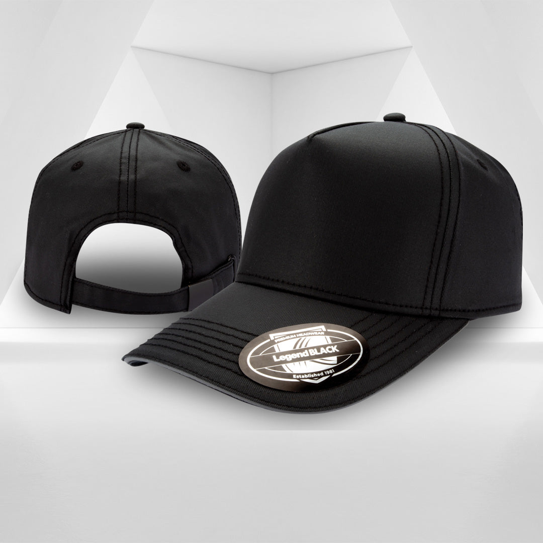 Legend Black The Harley 5 Panel Cap Hats