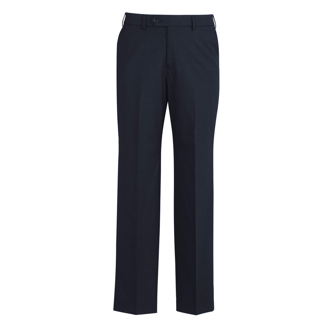 Biz Corporates The Cool Wool Flat Front Pant | Mens Navy Pants