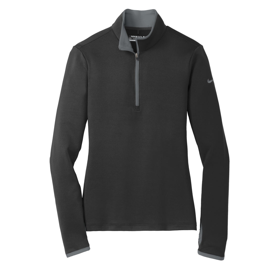 Nike The Dry Half Zip Cover Up | Ladies Black/Grey Shirts & Tops