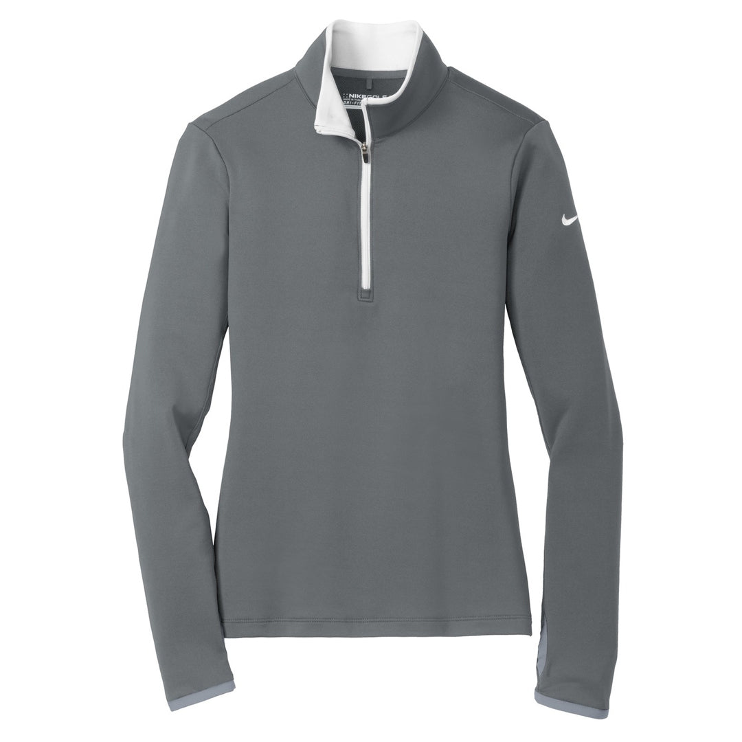 Nike The Dry Half Zip Cover Up | Ladies Grey/White Shirts & Tops