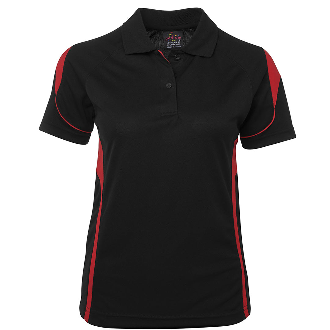 Jbs Wear The Bell Polo | Ladies | Short Sleeve Black/Red Shirts & Tops
