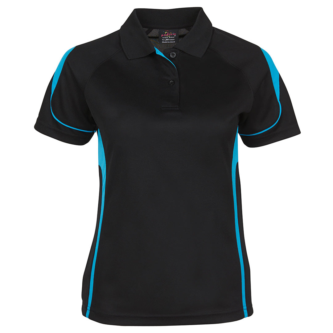 Jbs Wear The Bell Polo | Ladies | Short Sleeve Black/Aqua Shirts & Tops