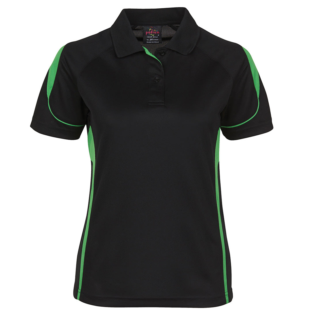 Jbs Wear The Bell Polo | Ladies | Short Sleeve Black/Pea Green Shirts & Tops