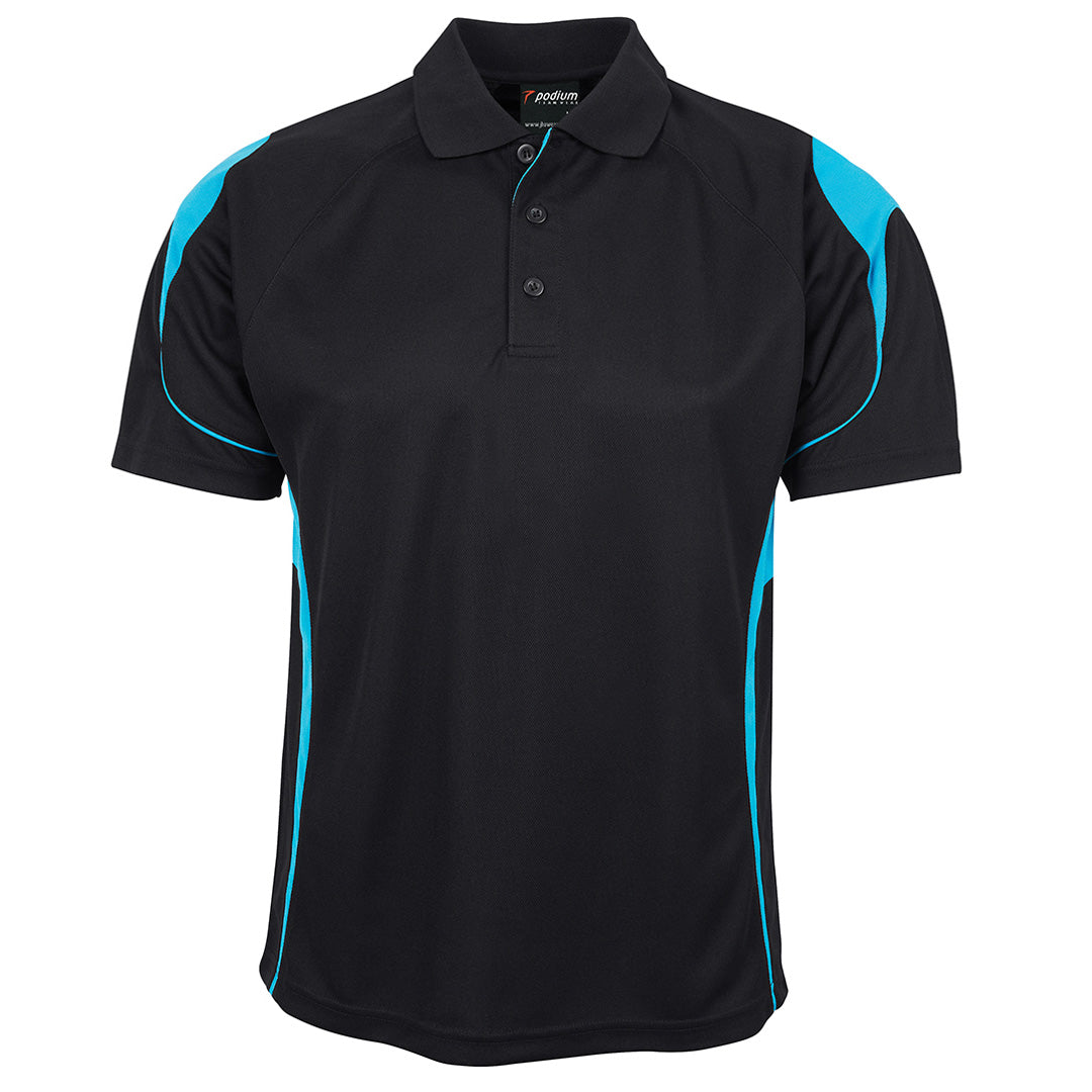 Jbs Wear The Bell Polo | Adults | Short Sleeve Black/Aqua Shirts & Tops