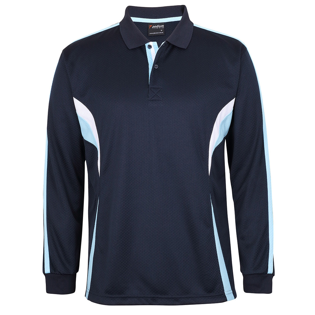 Jbs Wear The Jacquard Polo | Long Sleeve | Adults Navy/Sky Shirts & Tops