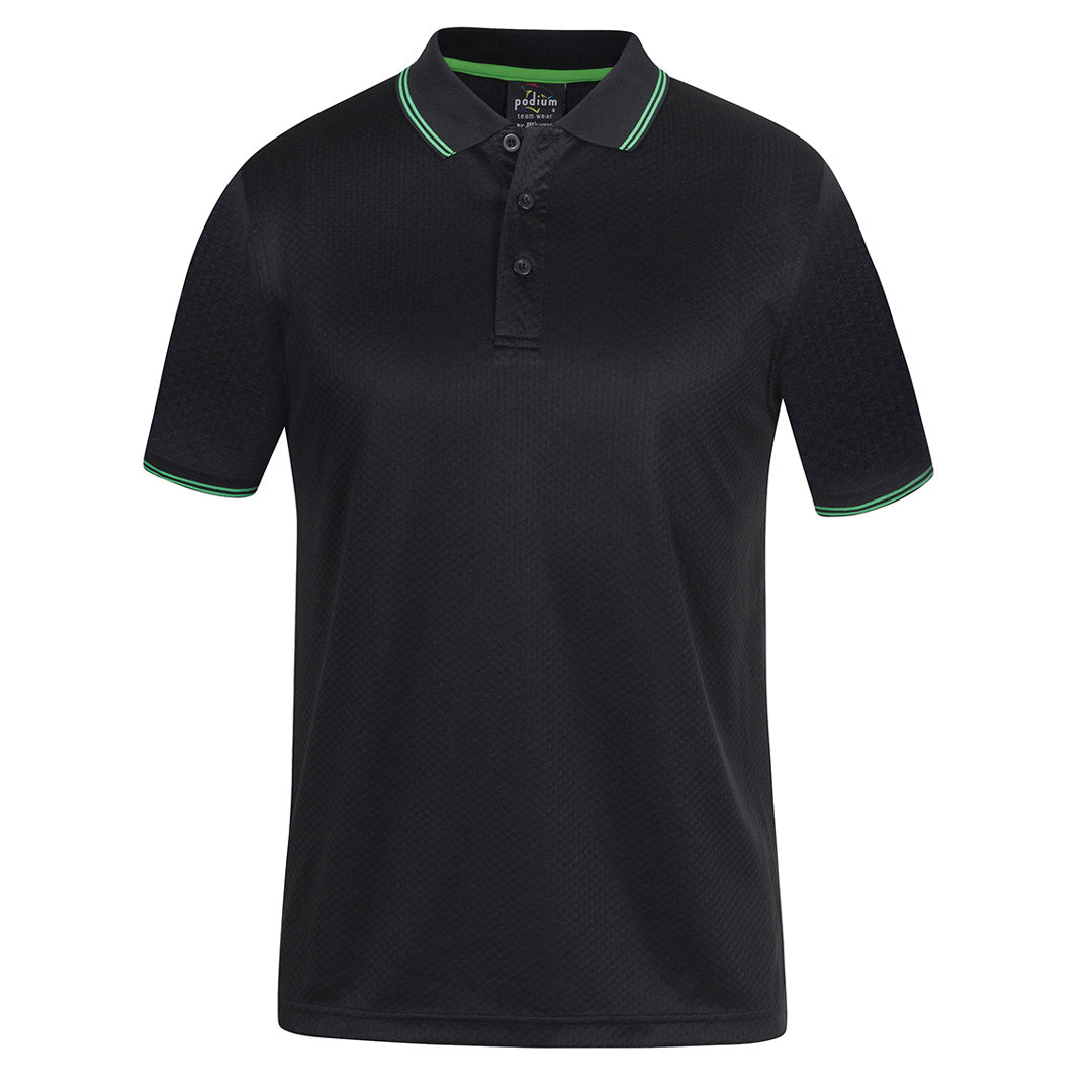 Jbs Wear The Jacquard Contrast Polo | Short Sleeve | Adults Black/Pea Green Shirts & Tops