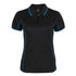 Jbs Wear The Piping Polo | Short Sleeve | Black Base | Ladies Black/Aqua Shirts & Tops