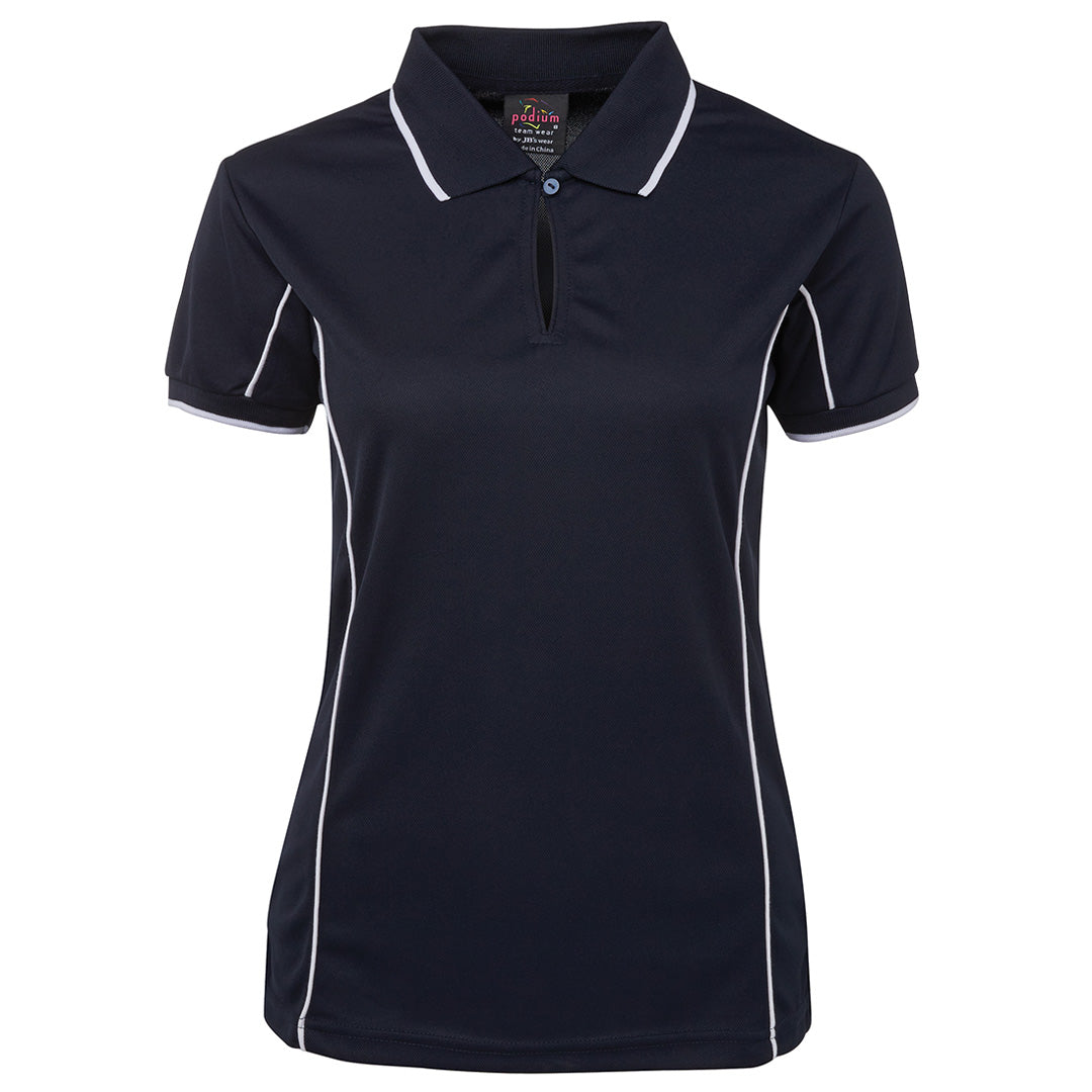 Jbs Wear The Piping Polo | Short Sleeve | Navy Base | Ladies Navy/White Shirts & Tops