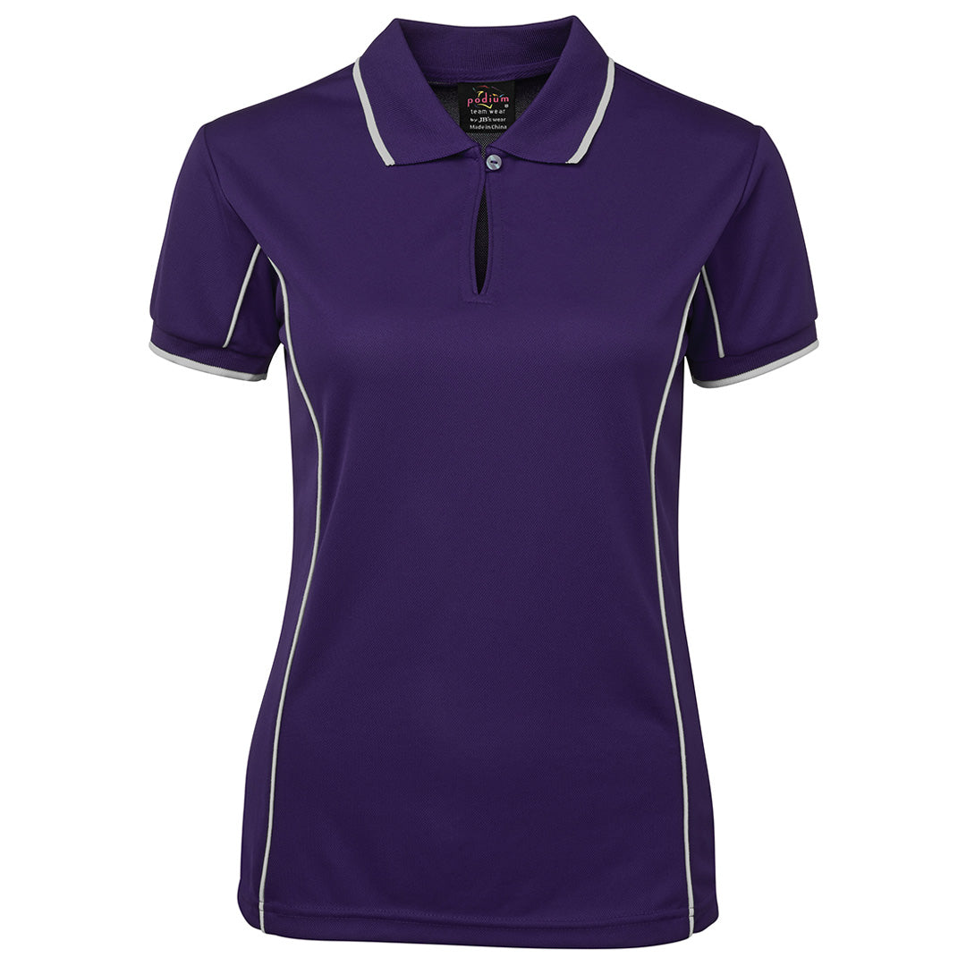 Jbs Wear The Piping Polo | Short Sleeve | Bright Base | Ladies Purple/White Shirts & Tops