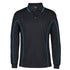 Jbs Wear The Piping Polo | Long Sleeve C1 | Adults Black/Aqua Shirts & Tops