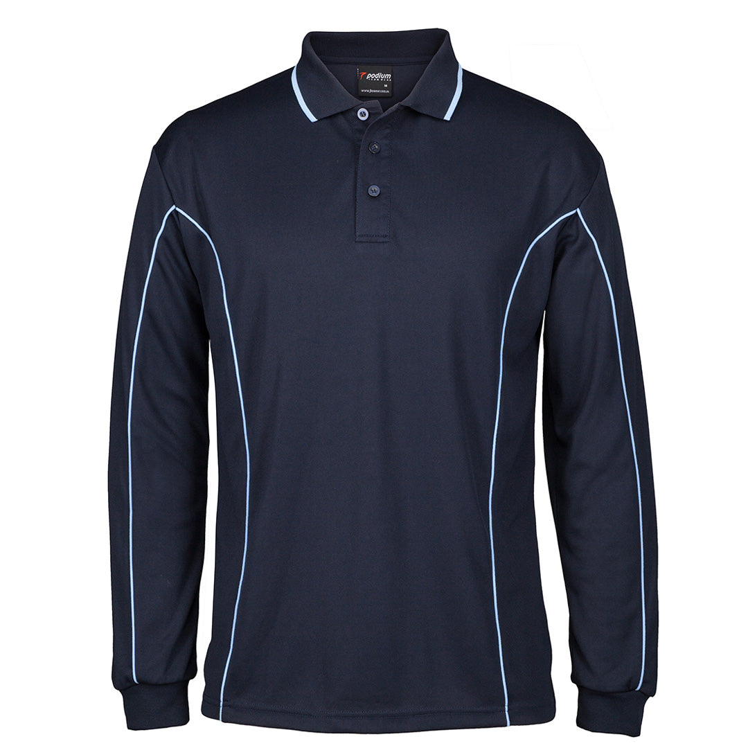 Jbs Wear The Piping Polo | Long Sleeve C2 | Adults Navy/Light Blue Shirts & Tops