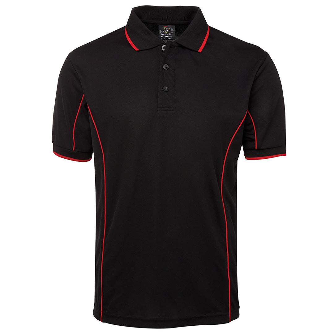 Jbs Wear The Piping Polo | Short Sleeve | Black Base | Adults Black/Red Shirts & Tops