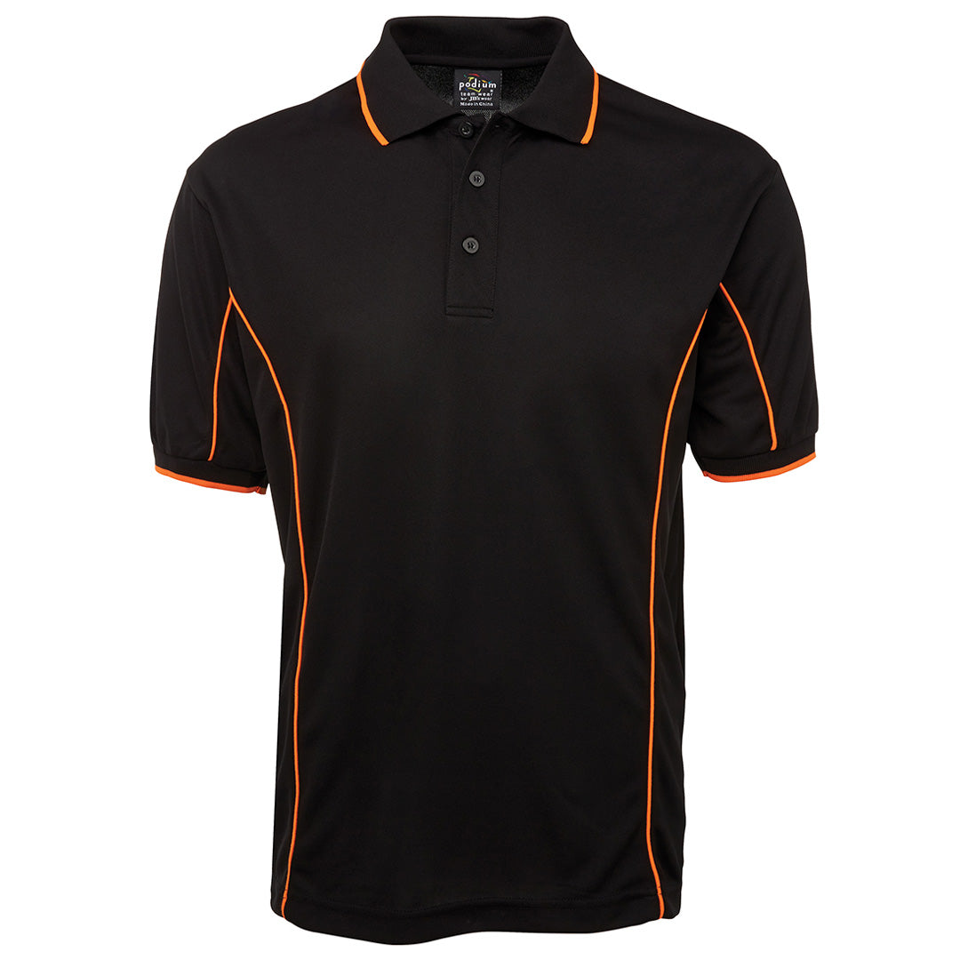 Jbs Wear The Piping Polo | Short Sleeve | Black Base | Adults Black/Orange Shirts & Tops