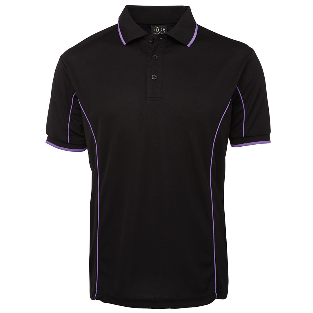 Jbs Wear The Piping Polo | Short Sleeve | Black Base | Adults Black/Purple Shirts & Tops