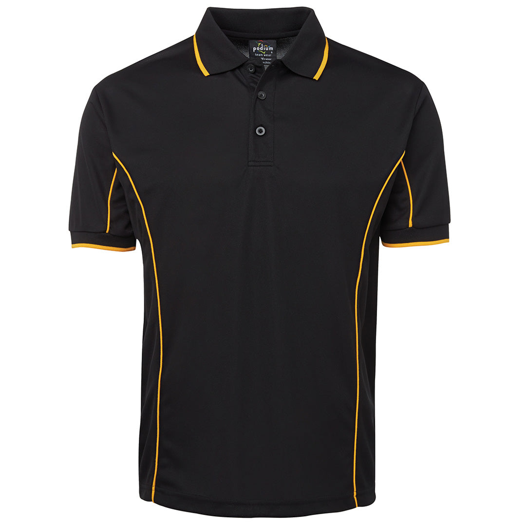 Jbs Wear The Piping Polo | Short Sleeve | Black Base | Adults Black/Gold Shirts & Tops