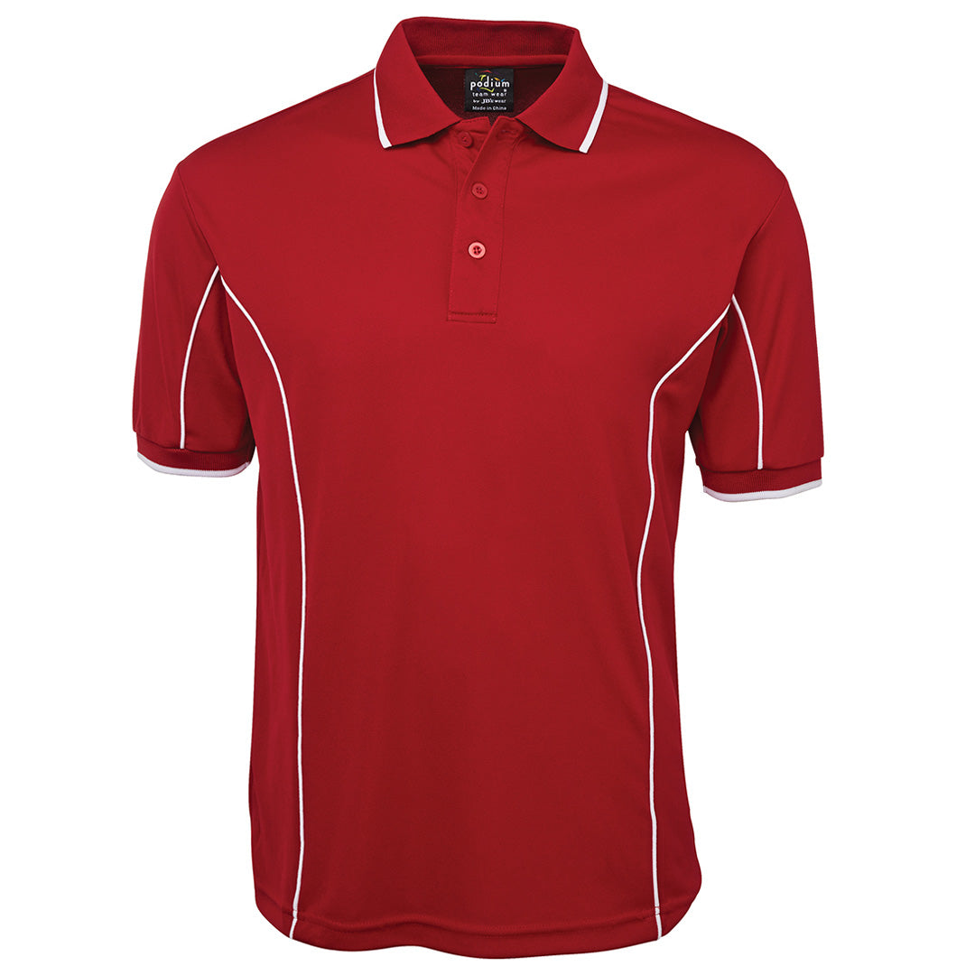 Jbs Wear The Piping Polo | Short Sleeve | Bright Base | Adults Red/White Shirts & Tops