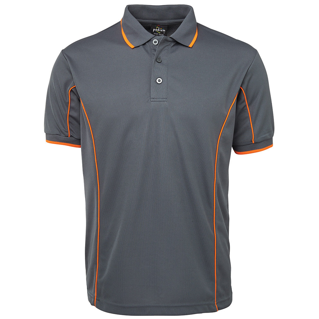 Jbs Wear The Piping Polo | Short Sleeve | Grey Base | Adults Grey/Orange Shirts & Tops