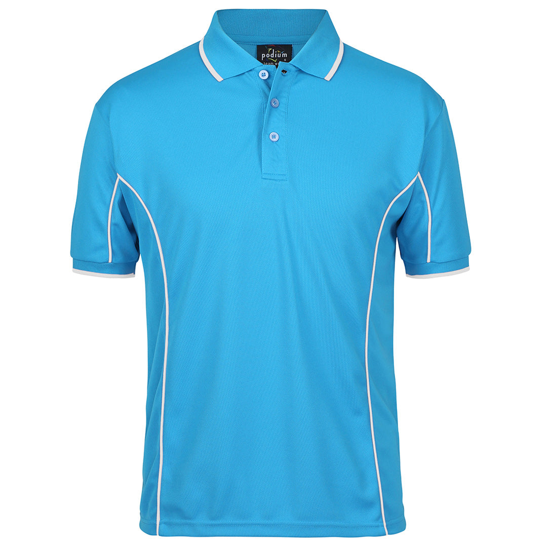 Jbs Wear The Piping Polo | Short Sleeve | Bright Base | Adults Aqua/White Shirts & Tops