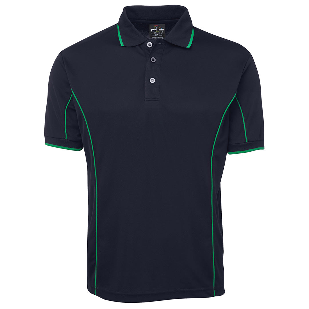 Jbs Wear The Piping Polo | Short Sleeve | Navy Base | Adults Navy/Green Shirts & Tops