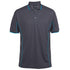 Jbs Wear The Piping Polo | Short Sleeve | Grey Base | Adults Charcoal/Aqua Shirts & Tops