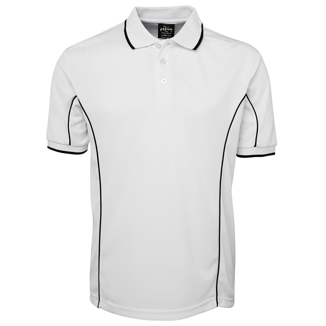 Jbs Wear The Piping Polo | Short Sleeve | Bright Base | Adults White/Navy Shirts & Tops