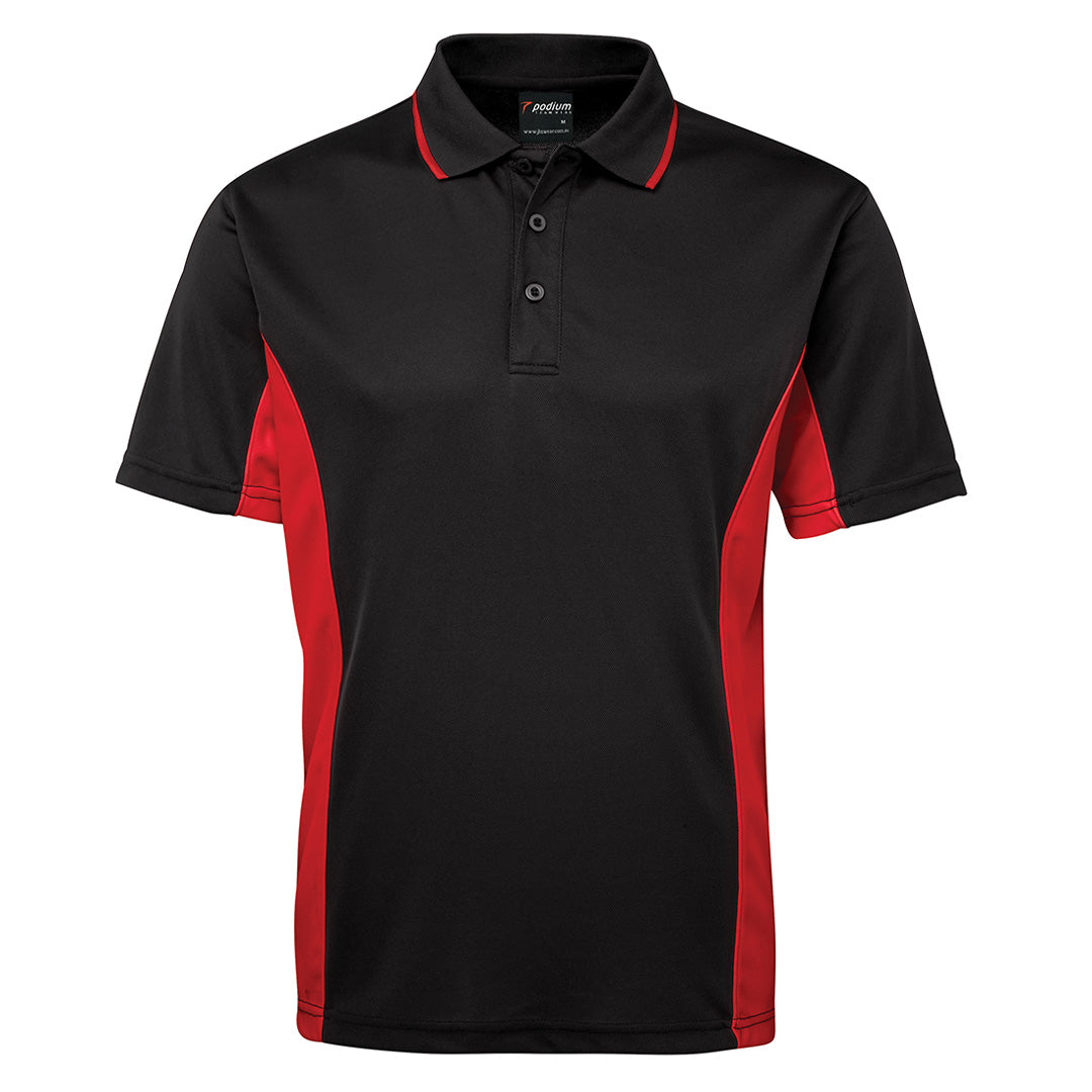 Jbs Wear The Contrast Poly Polo | Dark Colours | Short Sleeve | Mens Black/Red Shirts & Tops