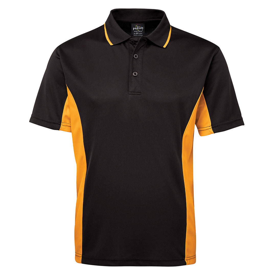 Jbs Wear The Contrast Poly Polo | Dark Colours | Short Sleeve | Mens Black/Gold Shirts & Tops
