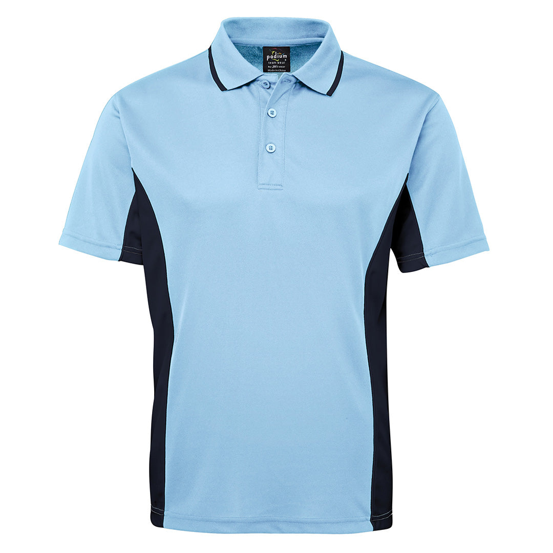 Jbs Wear The Contrast Poly Polo | Dark Colours | Short Sleeve | Mens Light Blue/Navy Shirts & Tops