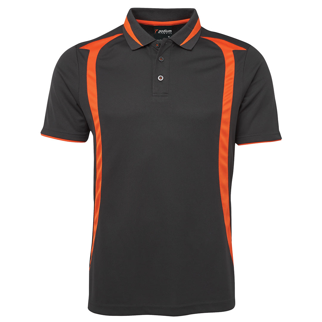 Jbs Wear The Swirl Polo | Short Sleeve | Mens Charcoal/Orange Shirts & Tops