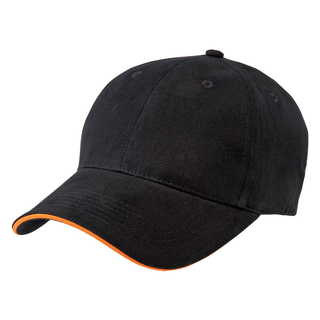 Legend The Premium Sandwich Cap | Adults Black/Orange Hats