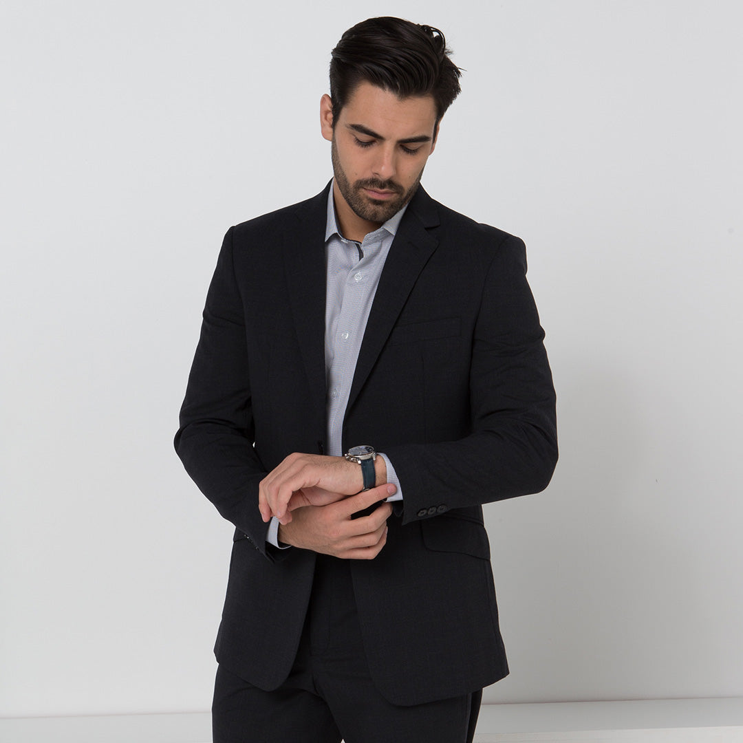 LSJ Collection The 2 Button Slim Cut Suit Jacket | Mechanical Stretch | Mens Suits