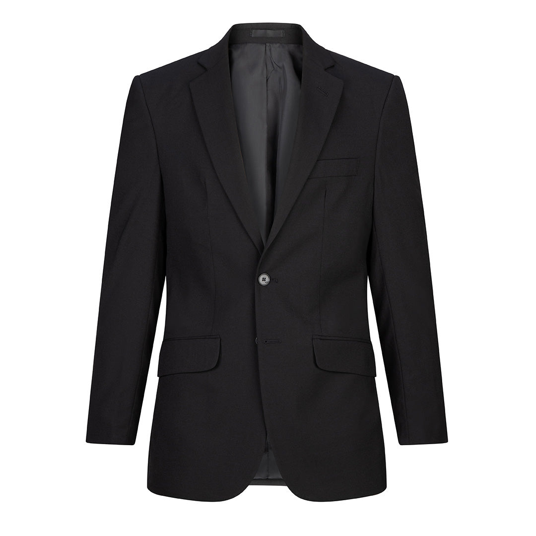 LSJ Collection The 2 Button Slim Cut Suit Jacket | Wool | Mens Black Suits