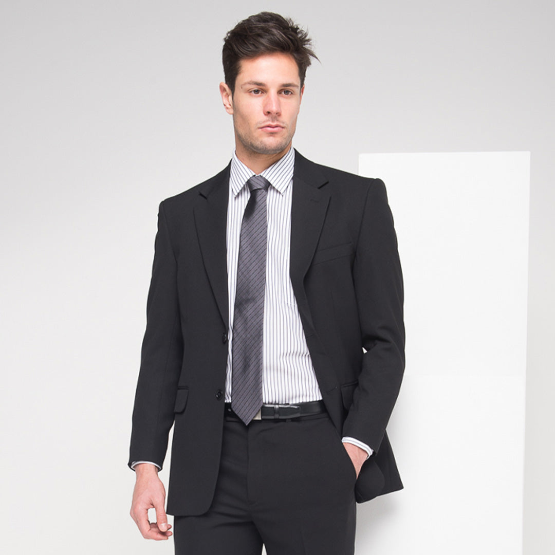 LSJ Collection The 2 Button Classic Cut Suit Jacket | Micro Fibre | Mens Suits