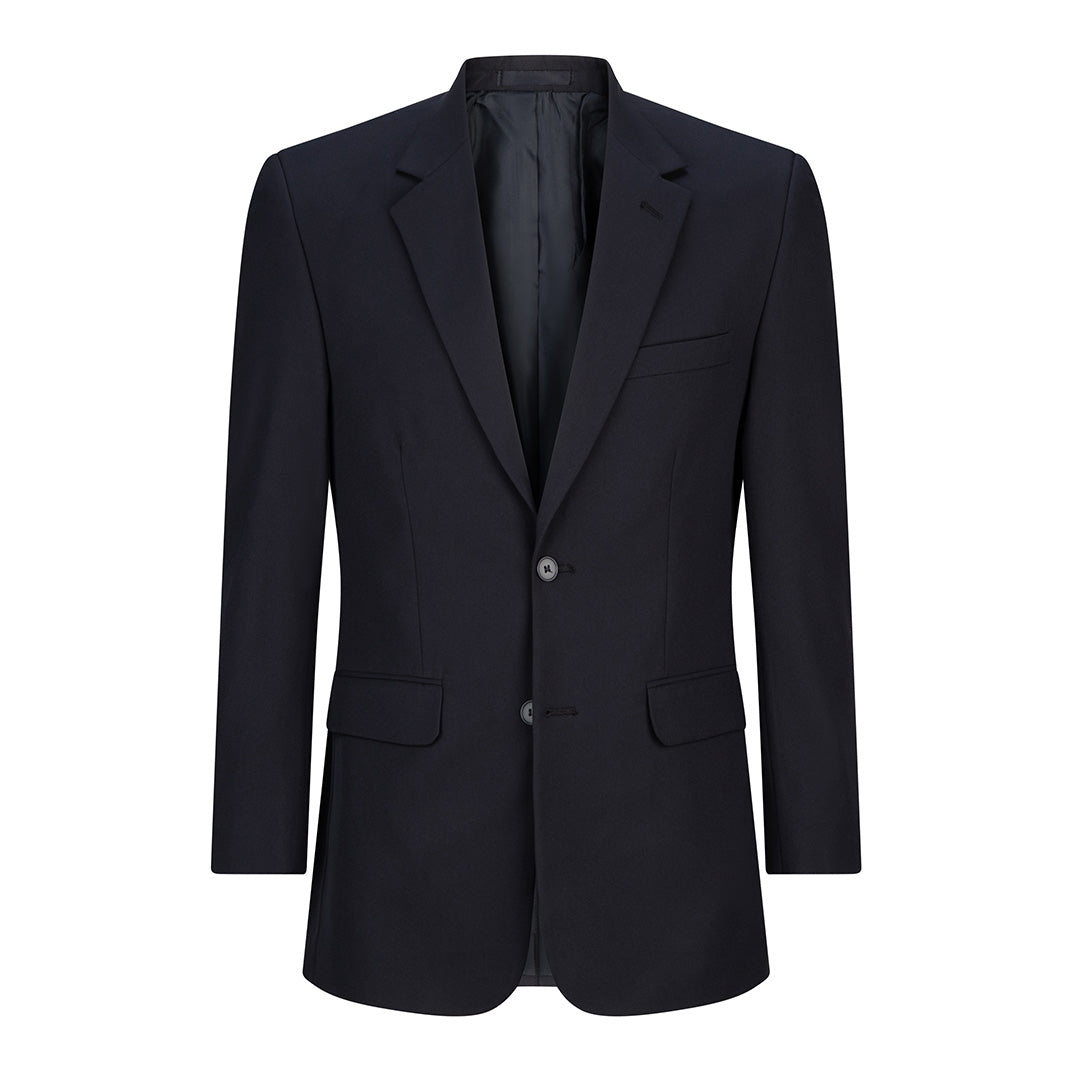 LSJ Collection The 2 Button Classic Cut Suit Jacket | Micro Fibre | Mens Navy Suits