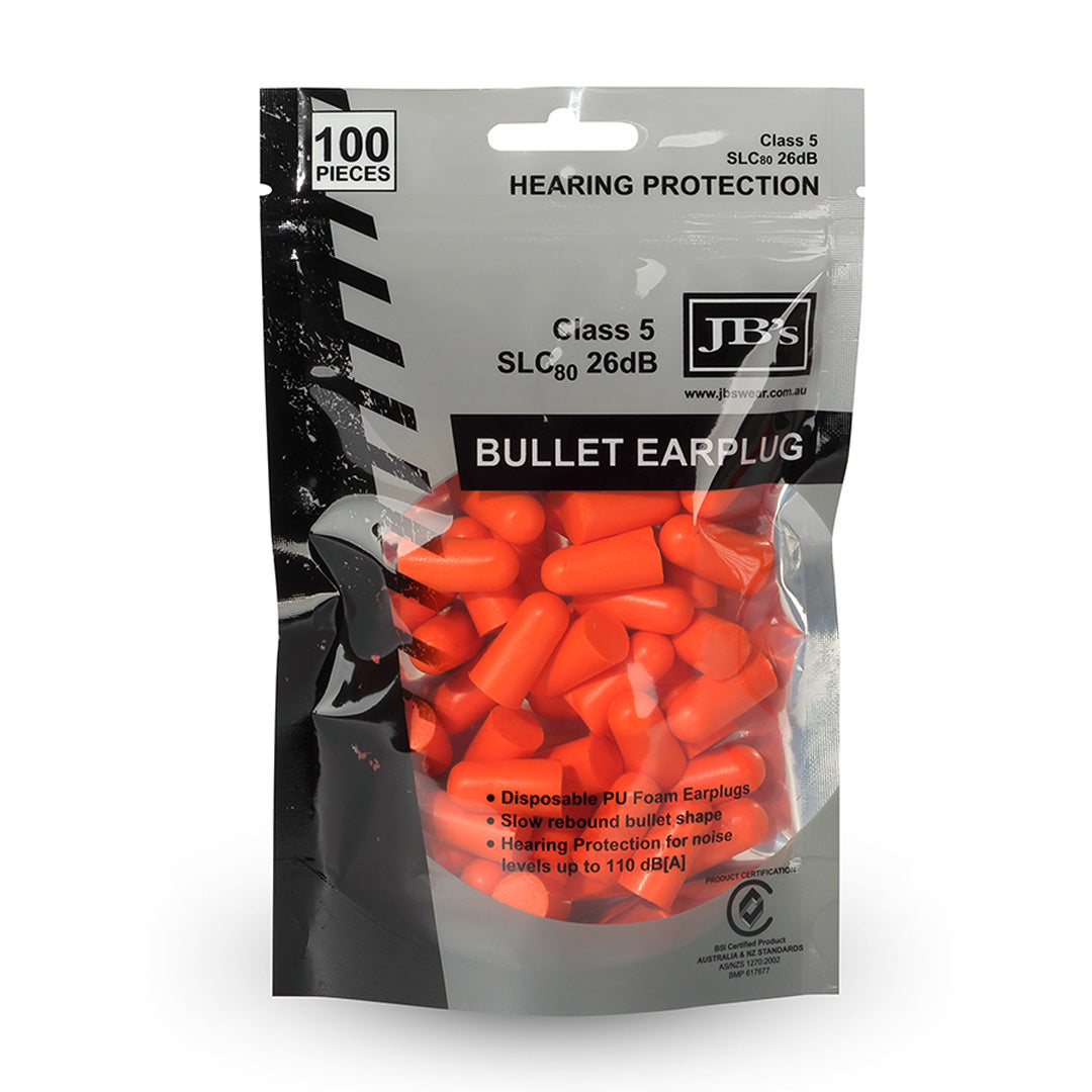 Jbs Wear The Bullet Shaped Earplug | Pack Orange Work Safety Protective Gear