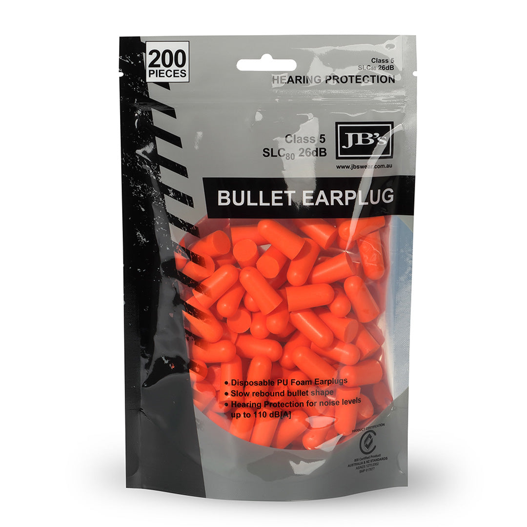 Jbs Wear The Bullet Shaped Earplug | Pack Orange Work Safety Protective Gear