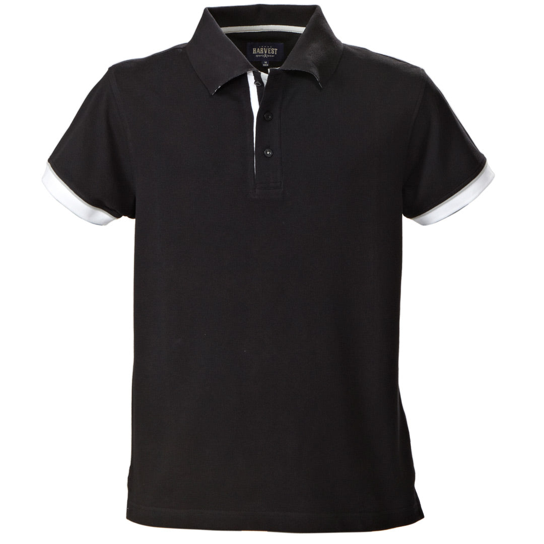 James Harvest The Anderson Polo | Mens | Short Sleeve Black with Black/White/Grey Trim Shirts & Tops