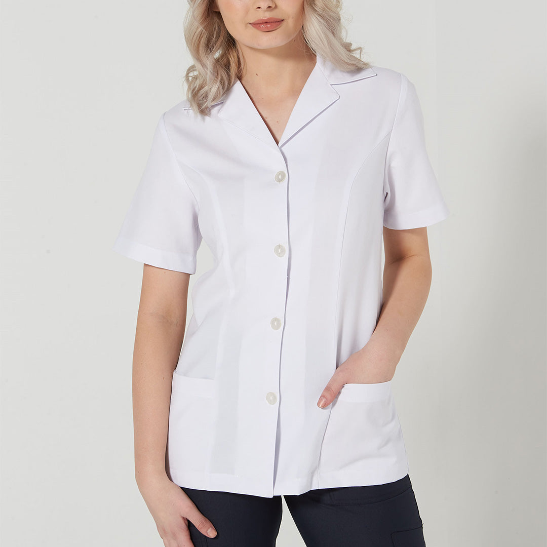 LSJ Collection The Button Through Pharmacy Jacket | Lusterlene | Ladies White Coats