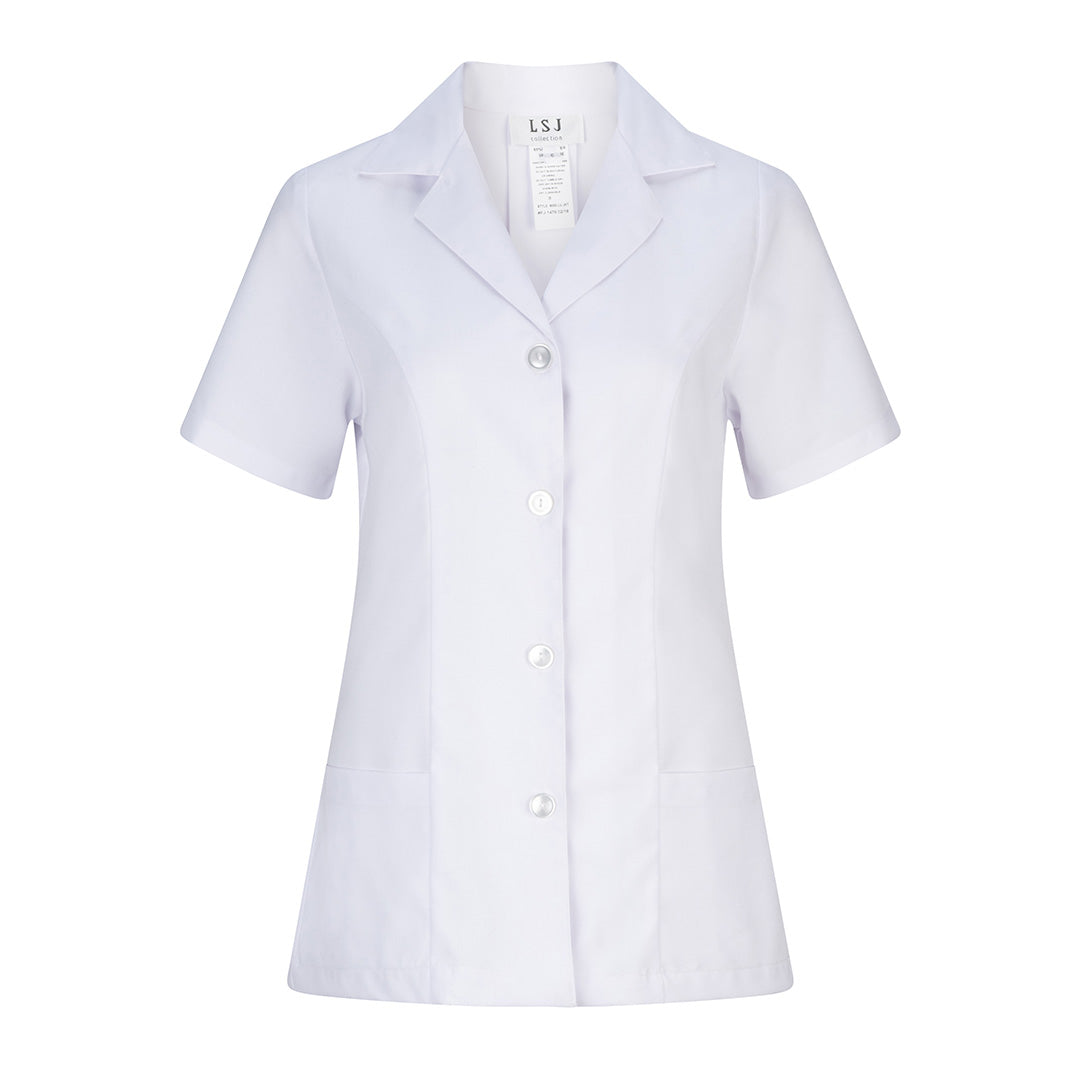 LSJ Collection The Button Through Pharmacy Jacket | Lusterlene | Ladies White White Coats
