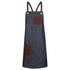 Identitee The Brooklyn Apron | Cross Back Chocolate/Denim with Chocolate Strap Aprons