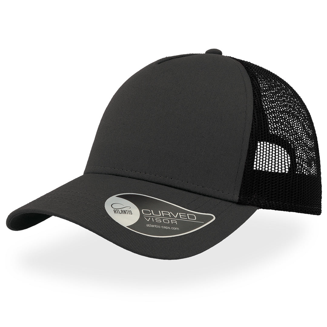 Atlantis Headwear The Rapper Cotton Cap | Atlantis Grey/Black Headwear