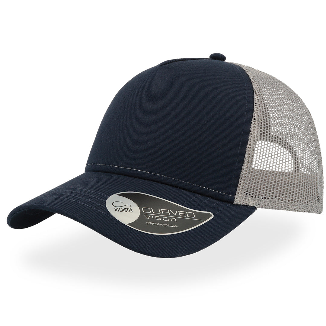 Atlantis Headwear The Rapper Cotton Cap | Atlantis Navy/Grey Headwear