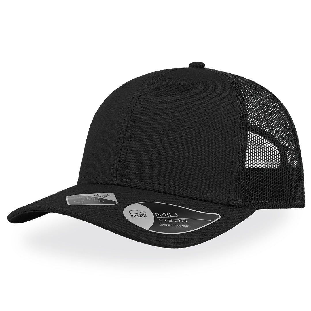 Atlantis Headwear The Recy Three Cap | Atlantis Black Headwear